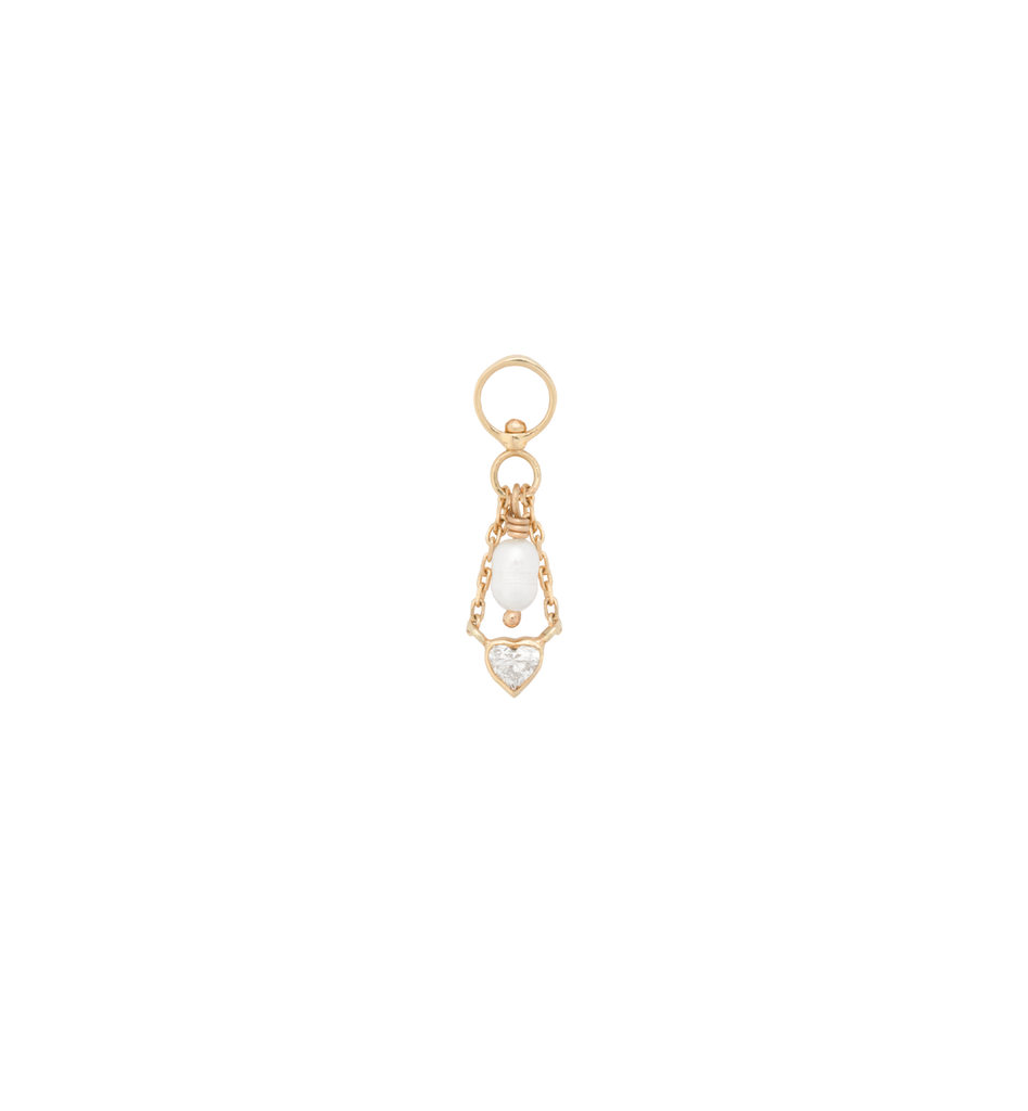 Frosted Heart Charm 14K