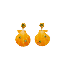 Brinker & Eliza On Holiday Orange Shell Earrings