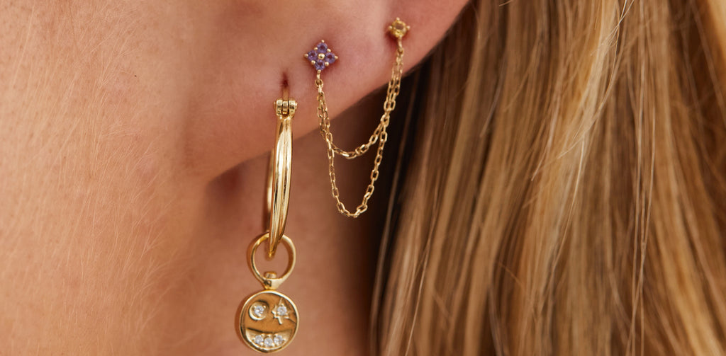 14K Gold Single Earrings