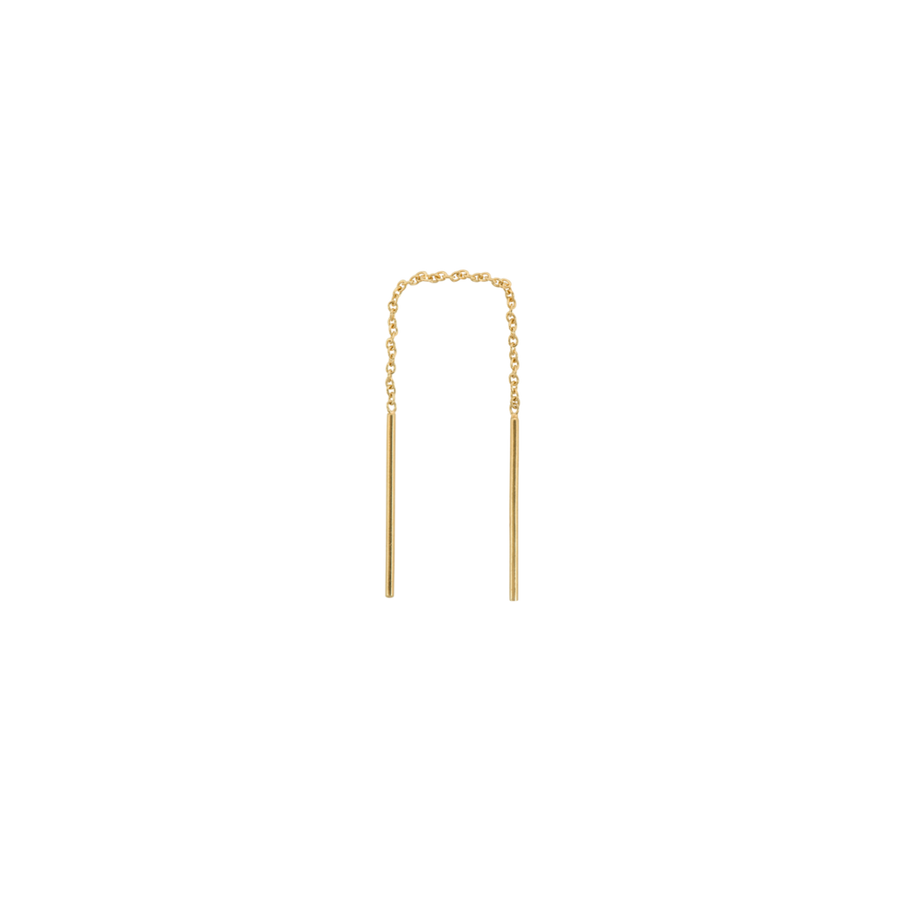 Single Two Bar Chain Earring 14K