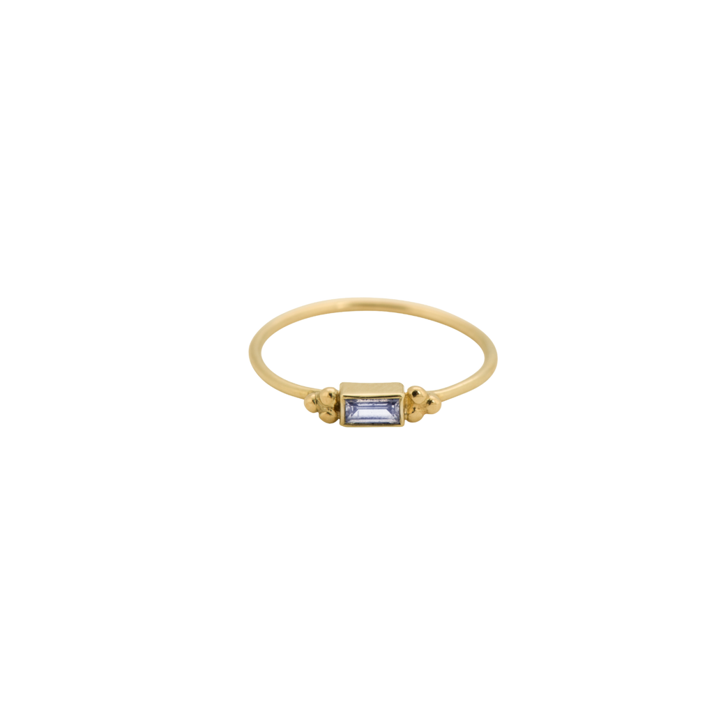 Baguette Ring Zirconia 14K