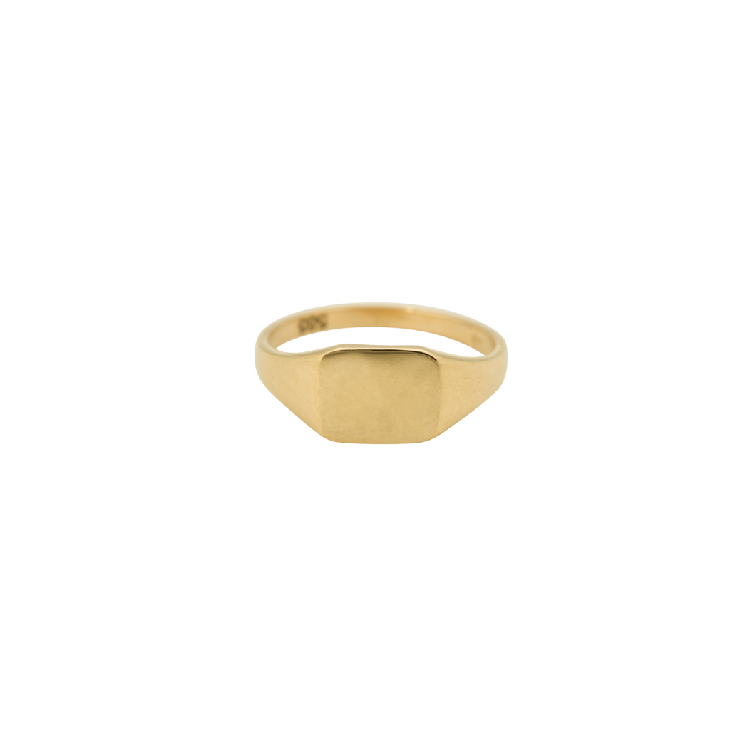 Pinky Signet Ring Square 14K