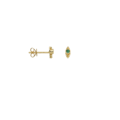 Single Dot Stud Emerald 14K