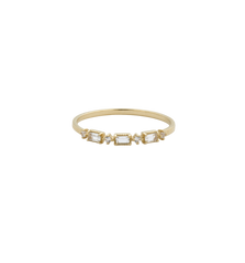 Magical Topaz Sapphire Baguette Ring 14K
