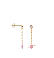 Single Cupid Stud Chain Earring