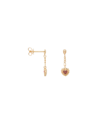 Single Pure Love Chain Stud Earring 14K