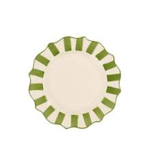 Green Scalloped Breakfast Plate