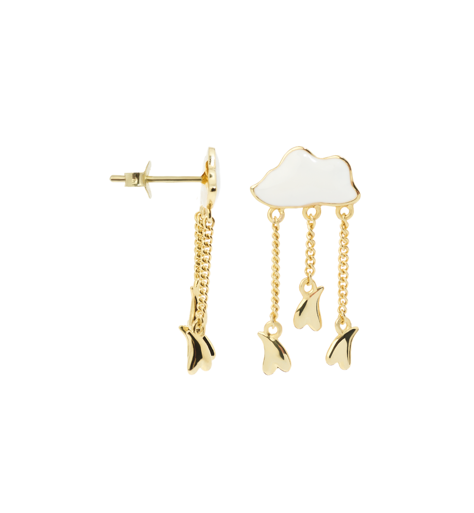 Anna + Nina lucky charm earring set - silver