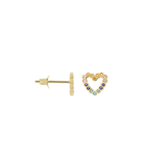 Single Eclectic Heart Stud Earring 14K
