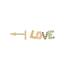 Single Eclectic Love Stud Earring 14K