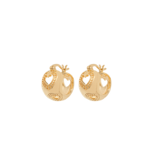 Small Open Heart Hoop Earrings