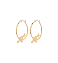 Arrowed Heart Hoop Earrings