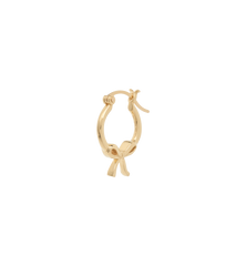 Single Golden Ribbon Hoop Earring 14K