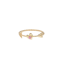 Arrowed Heart Ring 14K