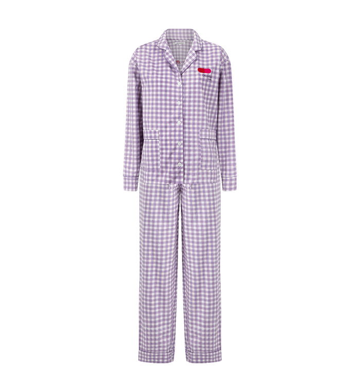 anna nina Chill Pill Gingham Pyjama Purple