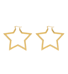Large Funky Star Hoop Earrings