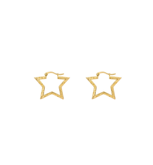 Small Funky Star Hoop Earrings