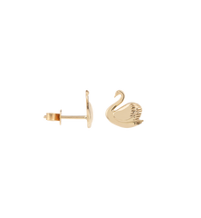 Single Golden Swan Stud 14K
