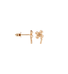 Single Lucky Clover Stud 14K