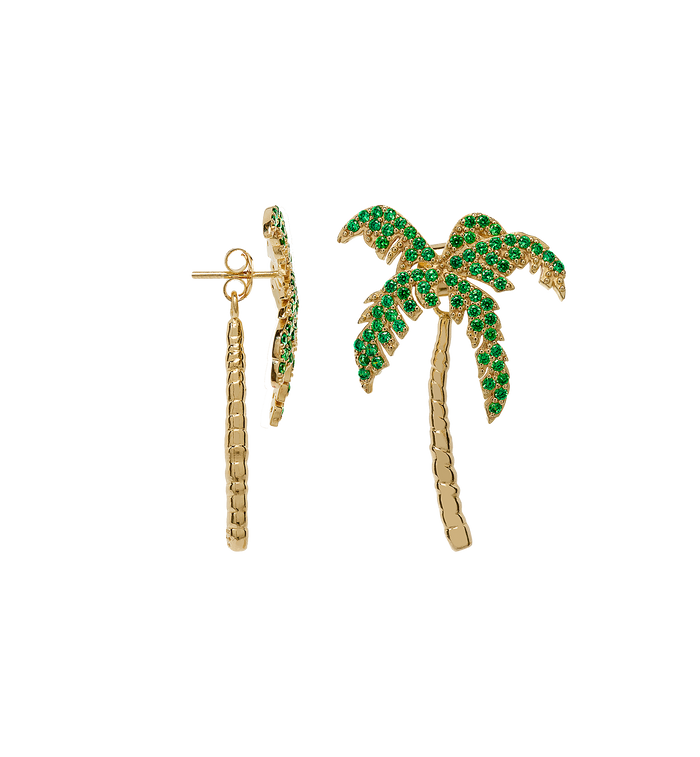 anna nina Single Palmier Stud Gold Plated