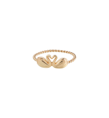 Golden Swans Ring 14K