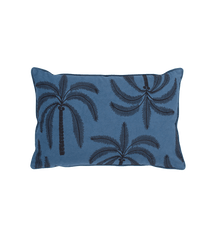 Denim Blue Palms Cushion