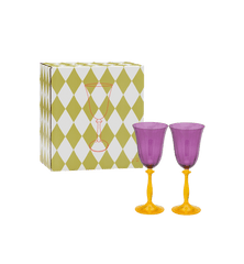 Petunia Optic Wine Glass Set of 2