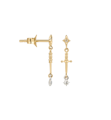 Single Cosmic Obelisk Stud Earring 14K