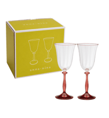 Ruby Optic Wine Glass Set of 2