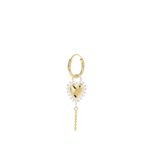 Single Bravery Heart Hoop Earring