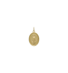 Petal Portrait Necklace Charm 9K