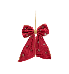 Beaded Crimson Luxe Bow Ornament