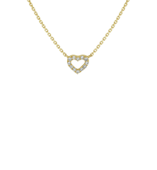 Diamond Heart Pendant Necklace 14K