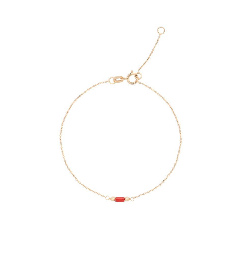 Blood Coral Bracelet 14K