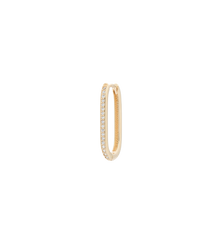 Single White Zirconia Paperclip Earring 14K