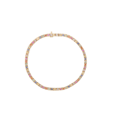 Rainbow Sapphire Tennis Bracelet 14K