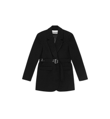 GANNI Bonded Crepe Cropped Blazer