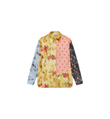 GANNI Multi Printed Silk Twill Long Sleeve Shirt