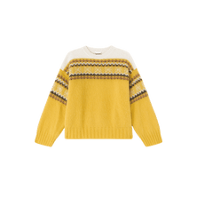 GANNI Yellow Intarsia Jumper