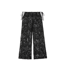 GANNI Embroidered Net Tie Pants