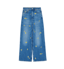 GANNI Printed Flower Denim Lari Jeans