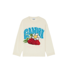 GANNI Oversized Graphic Wool Mix Sweater