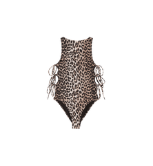 GANNI Printed Swimsuit with Tie Strings