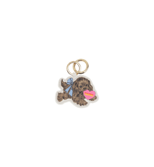 GANNI Dog Brown Keychain