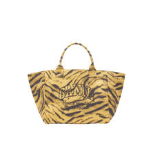 GANNI XXL Pocket Print Zebra Shopper