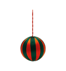 Big Corded Green and Orange Stripe Ornament
