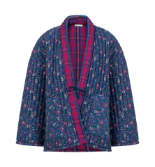 Fall Blooming Reversible Quilted Kimono Jacket