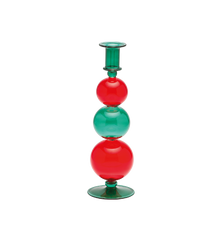 Father Christmas Bubble Glass Candle Holder