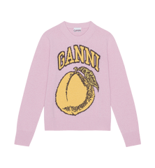 GANNI Coral Peach O-neck Pullover