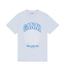 GANNI Ice Blue Flower Relaxed T-shirt